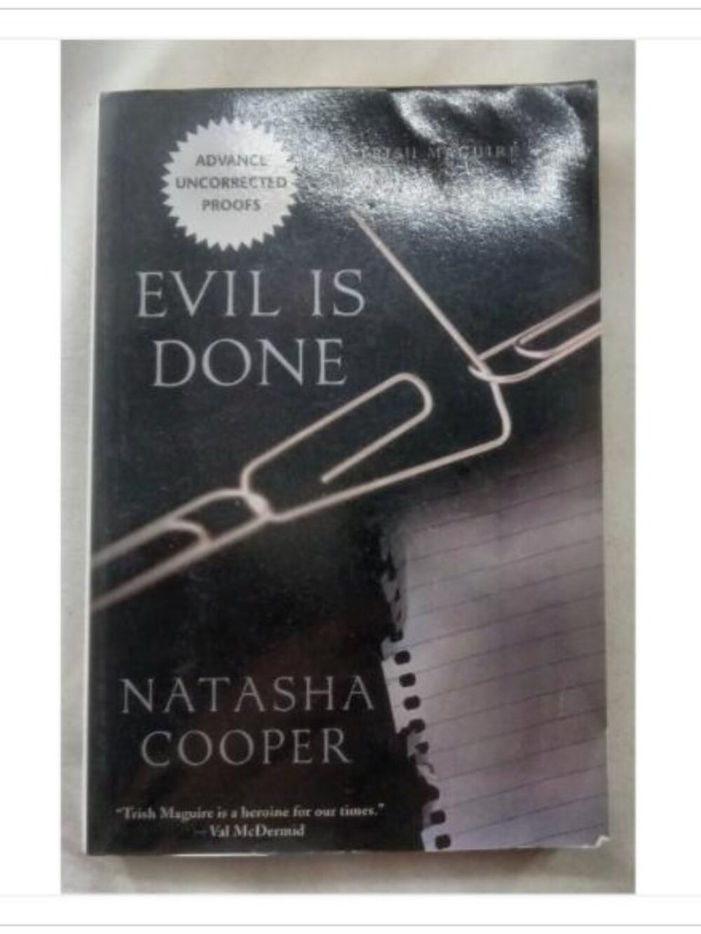 Evil Is Done Natasha Cooper First Edition Paperback Book Vintage Novel Read